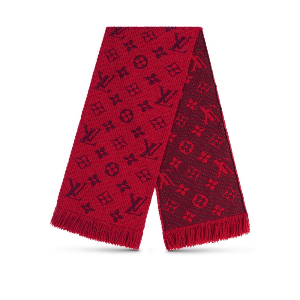 Louis Vuitton LV Monogram Logomania Red Scarf